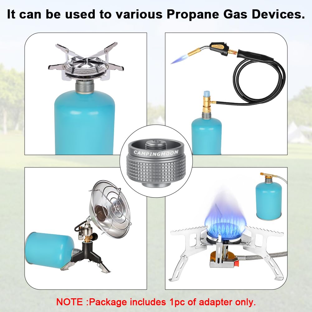 Adiwo Adaptateur De Gaz Pour Camping – Pour Recharge De Cartouches, Connexion De Cuisinière – En Cuivre Et Alliage, Couleur Argent