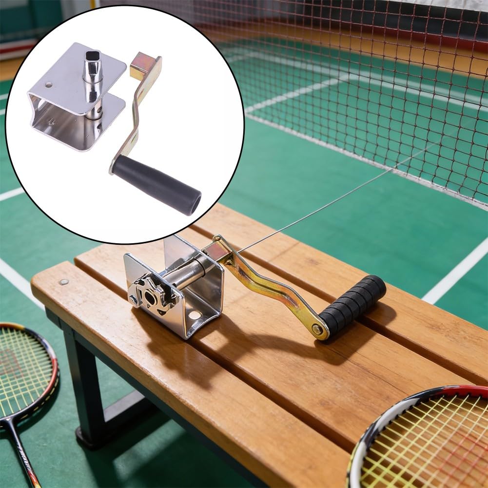 Outil de tension à manivelle en métal - Enrouleur de corde pour filet de badminton et volley-ball, portable intérieur/extérieur