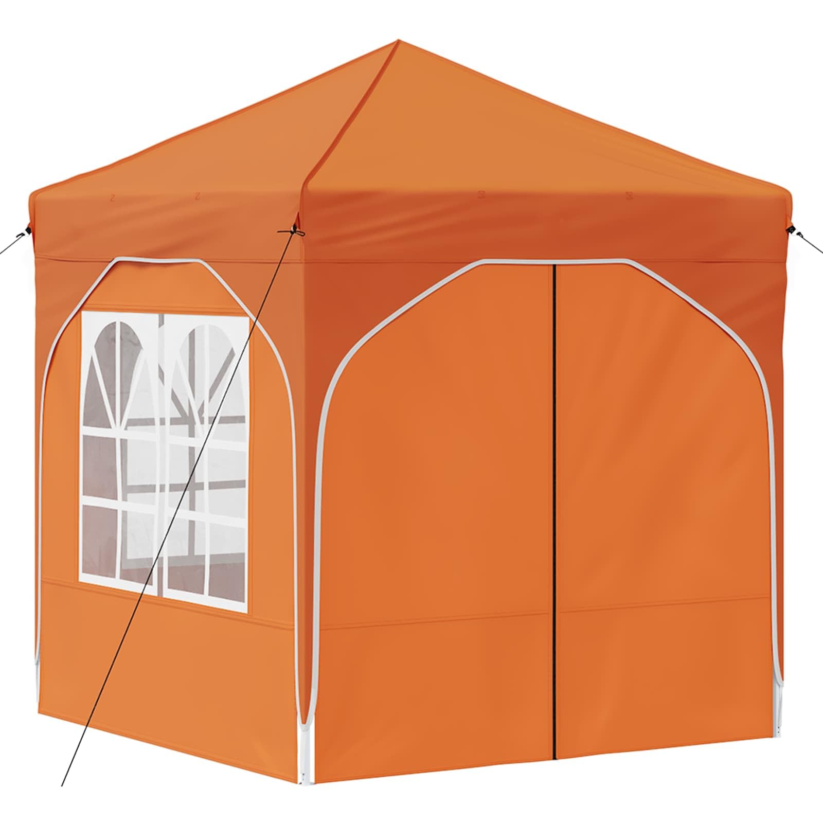 Namiot imprezowy Pop-up, pomarańczowy, 192 x 192 x 245 cm, z tkaniny Oxford 210D, ze srebrną powłoką, z regulacją wysokości na 3 poziomach, składany, wodoszczelny, odporny na warunki
