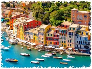 UNIDRAGON Original Wooden Jigsaw Puzzles - Nature Italian Riviera, 125 pcs, Small 9"x6.2", Beautiful Gift Package, Unique Shape Best Gift for Adults and Kids