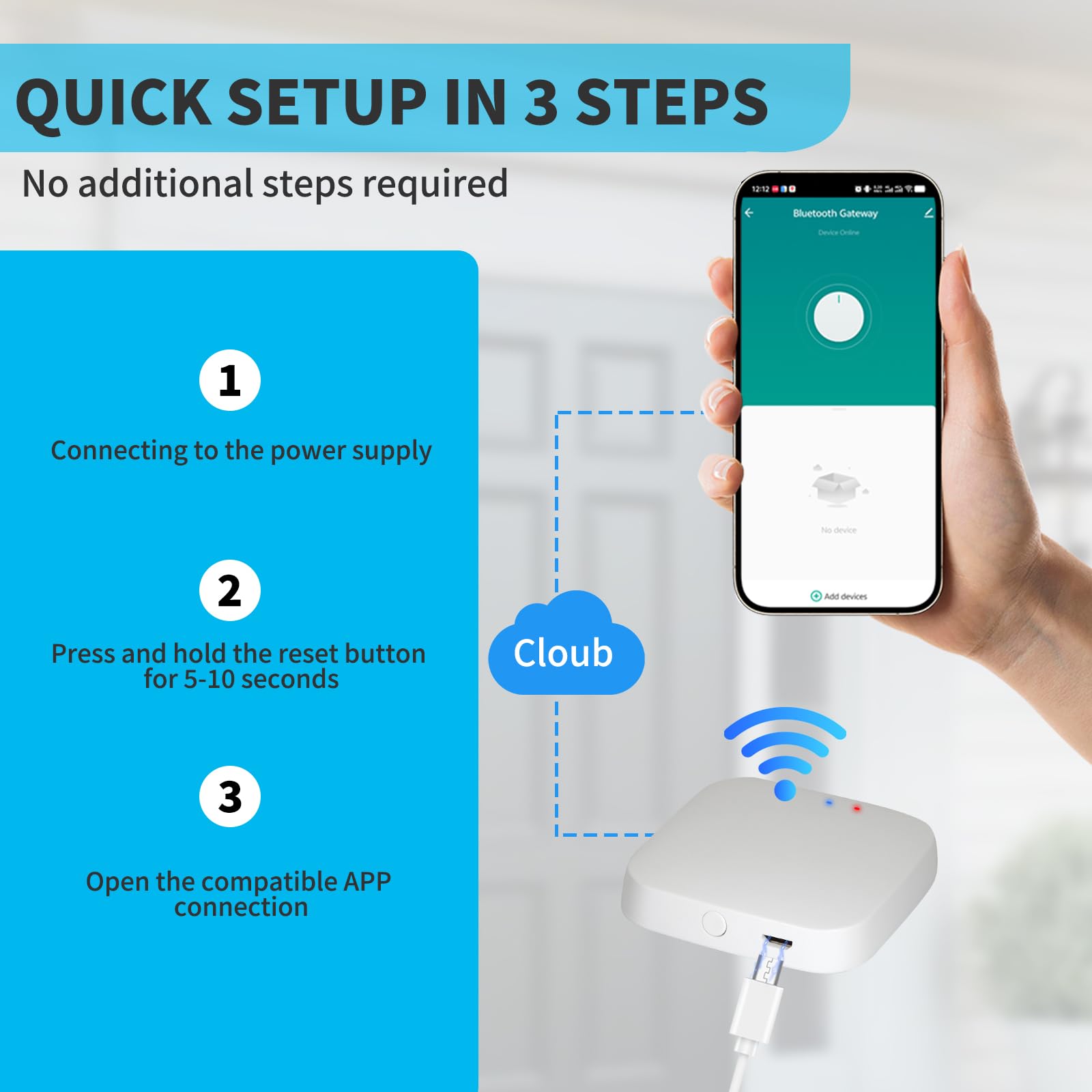 Tuya Smart Hub, WiFi Gateway for Smart Door Lock(Tuya BlE) with Remote Control, Bluetooth to WiFi Bridge, Bluetooth Mesh(SIG), Compatible with Alexa & Google Assistant, Supports 2.4GHz Bands
