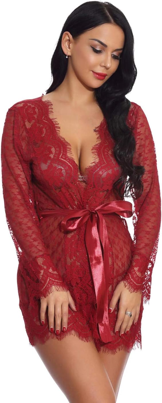 Nightwear Lingerie Large Size Sexy Lingerie Belt Lace Pajamas Cardigan