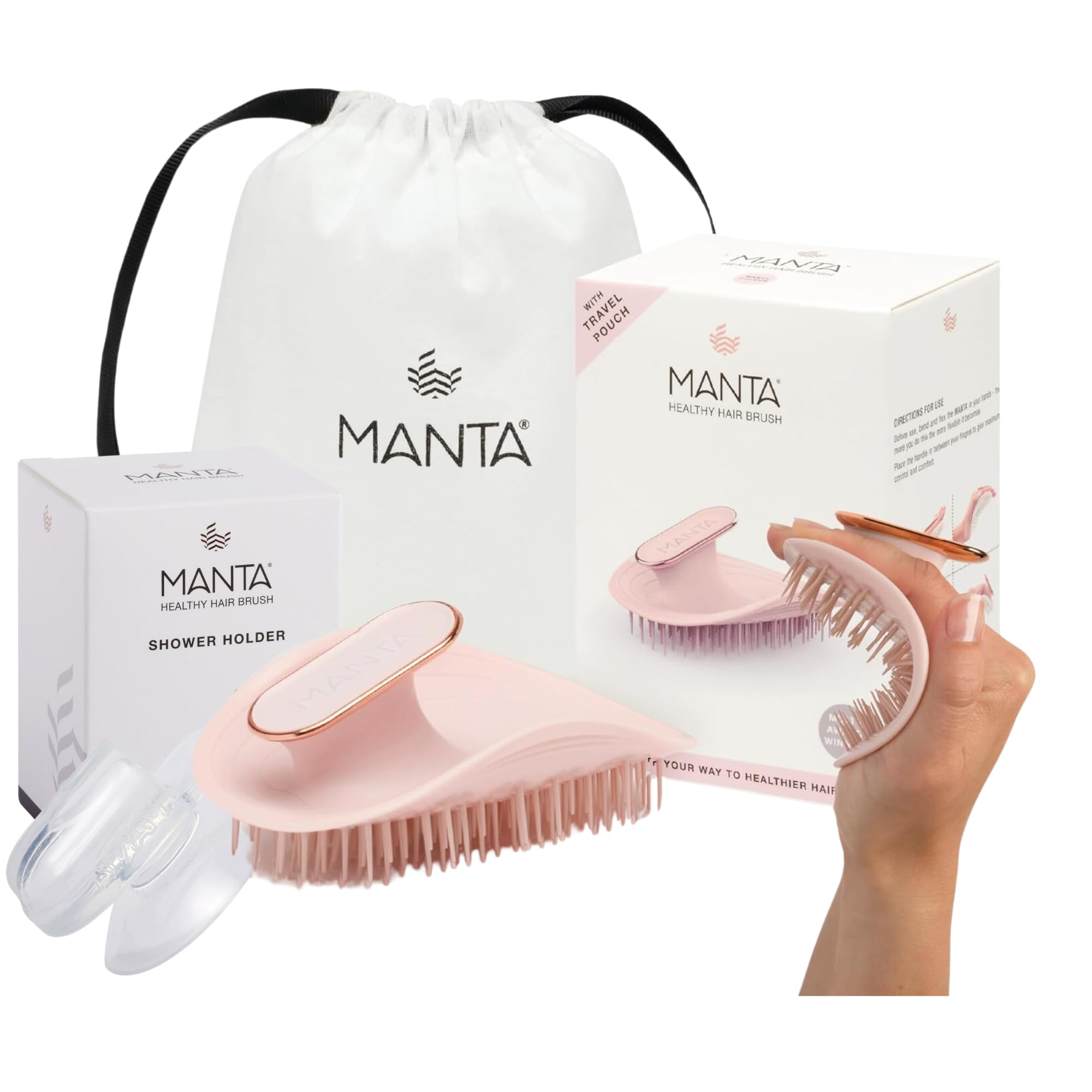 Manta Originale Rosa con Supporto Doccia