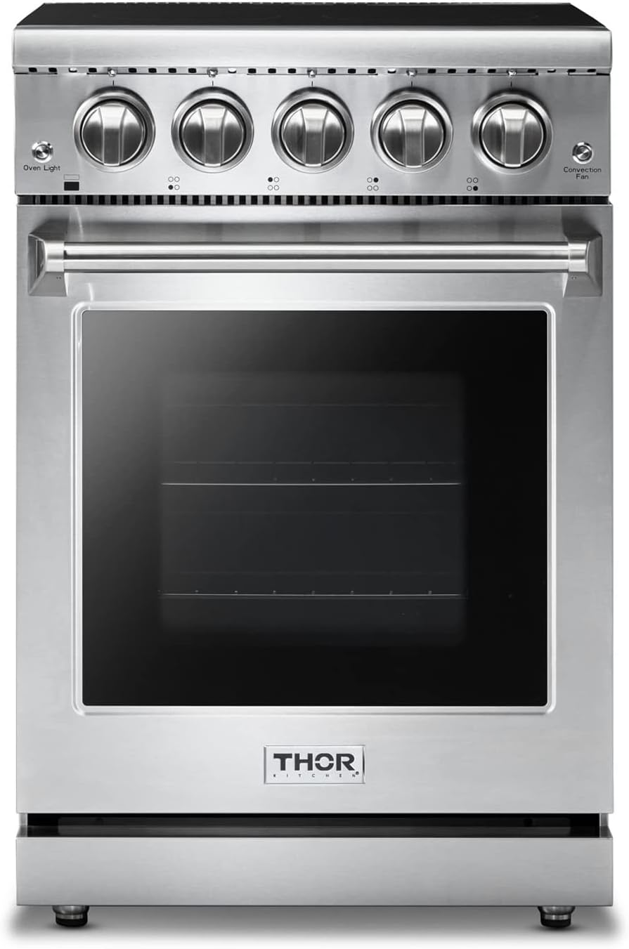 THOR Kitchen Freestanding 24-Inch Electric Range with Convection Oven in Stainless Steel - Model HRE2401