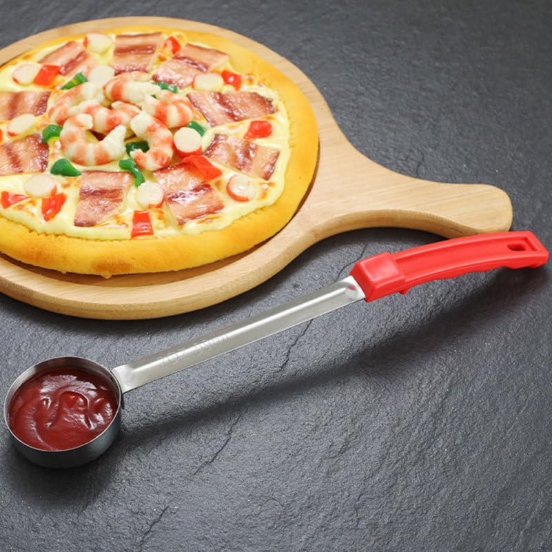 Cucharas de cocina de 2 onzas con mango largo para servir salsa de tomate 3