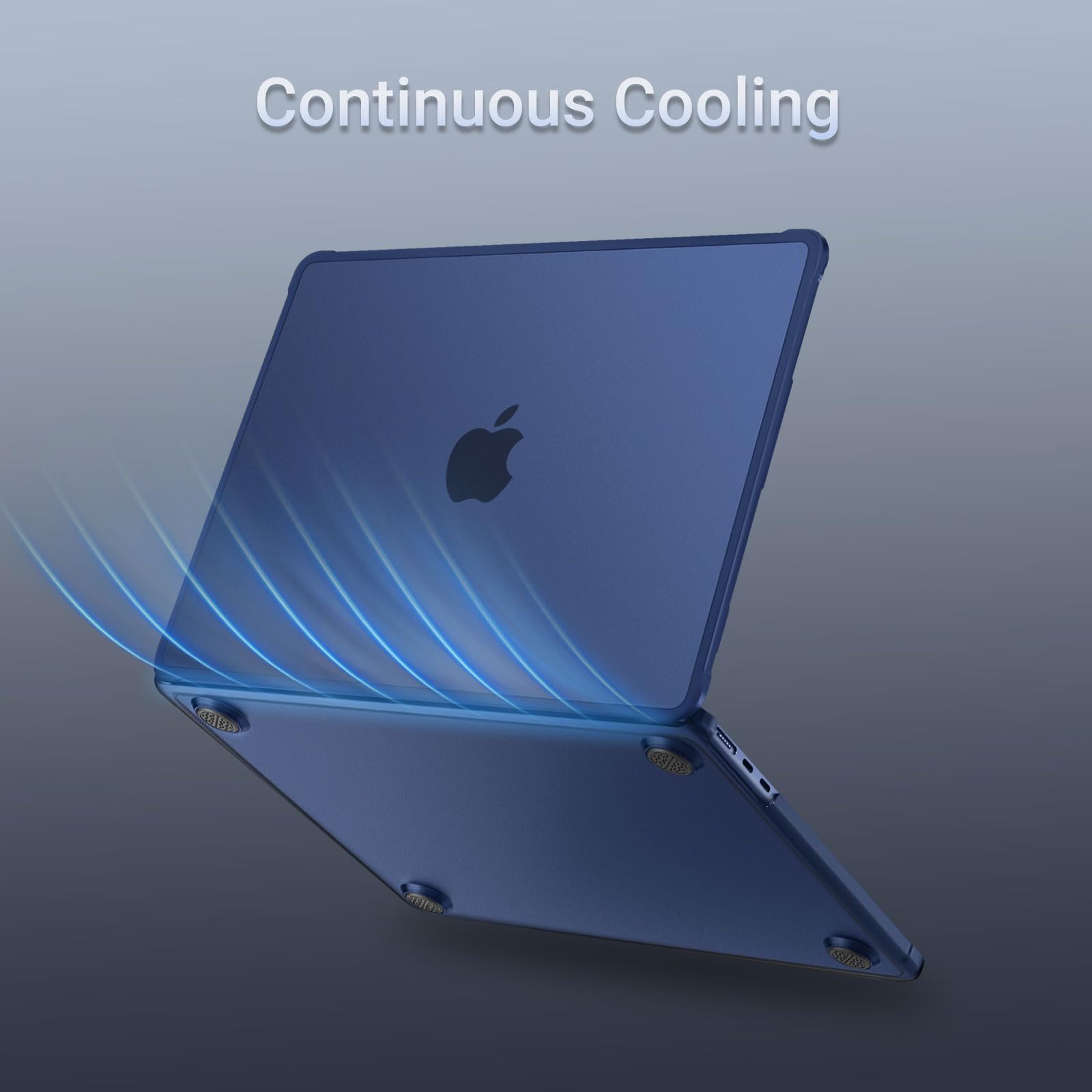 MOSISO Coque Compatible avec MacBook Air 13 Pouces M5 M4 M3 M2 2026-2022, Anti-Traces de Doigts & Anti‑Chocs - Coque Rigide en TPU, Kit 4 en 1 pour A3449 A3240 A3113 A2681,Bleu Minuit