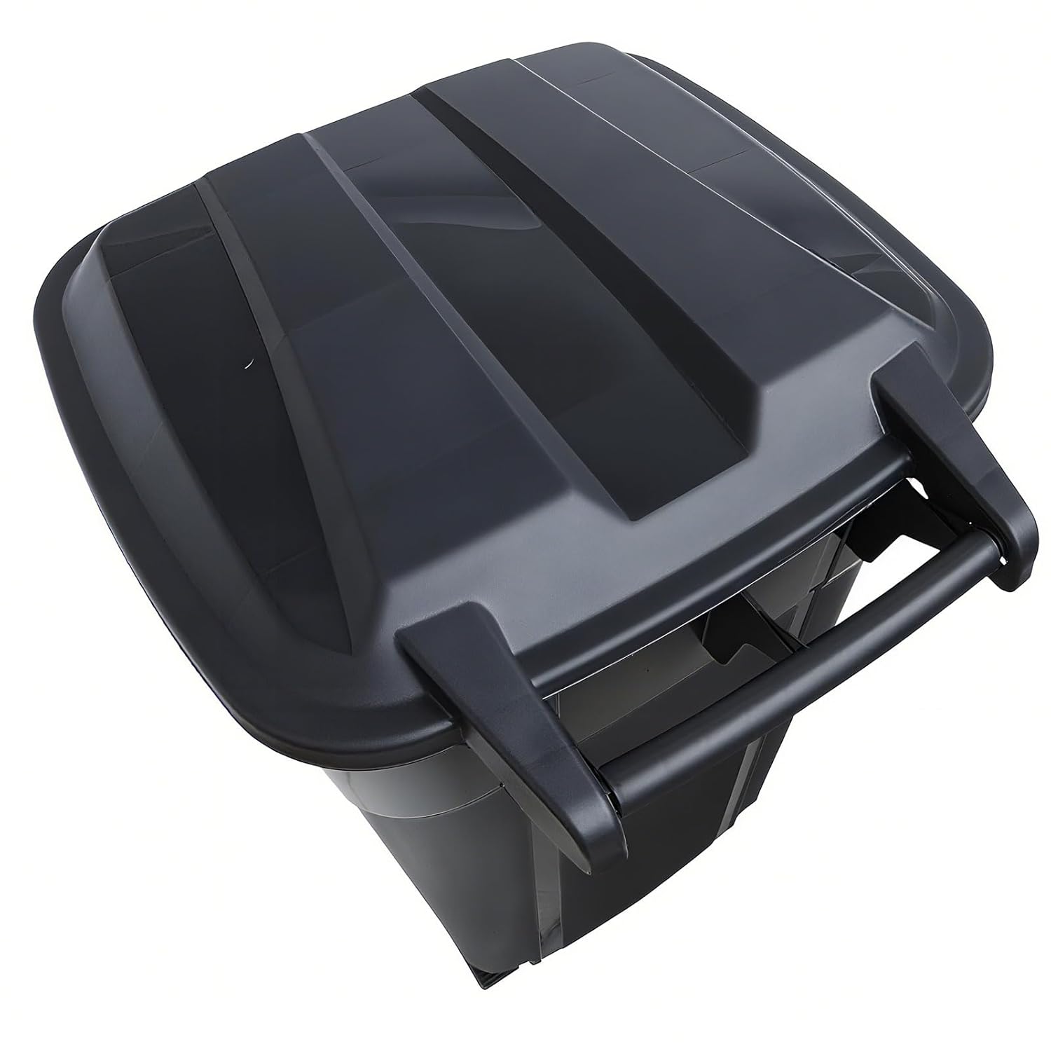 32 Gallon Wheeled Heavy Duty Plastic Garbage Can with Attached Lid – Smooth-Rolling Wheels, Reinforced Base for Patio, Garage, Yard & Indoor Use