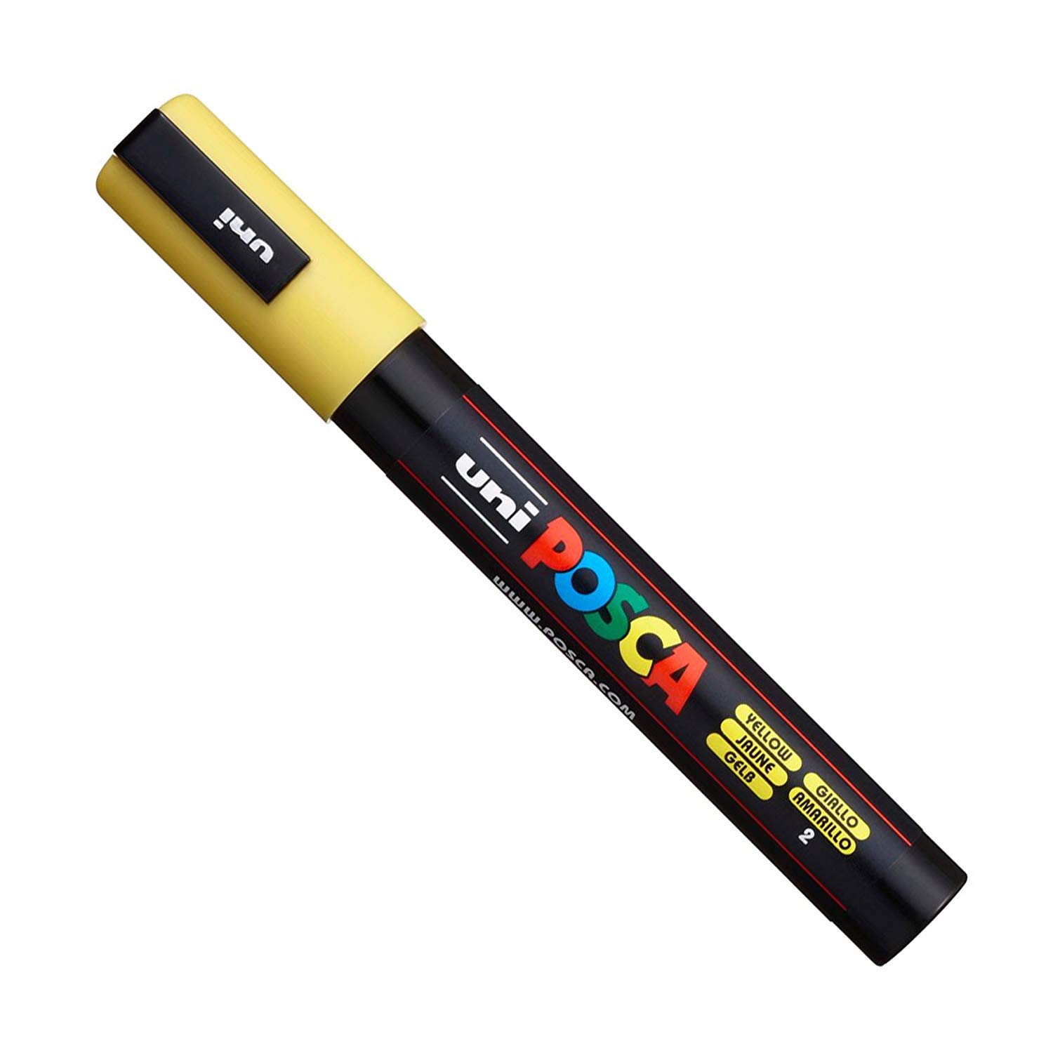Uni Posca PC-5 M, pluma de pintura Art Marker Pen - Juego profesional de 12 - extra negro + blanco