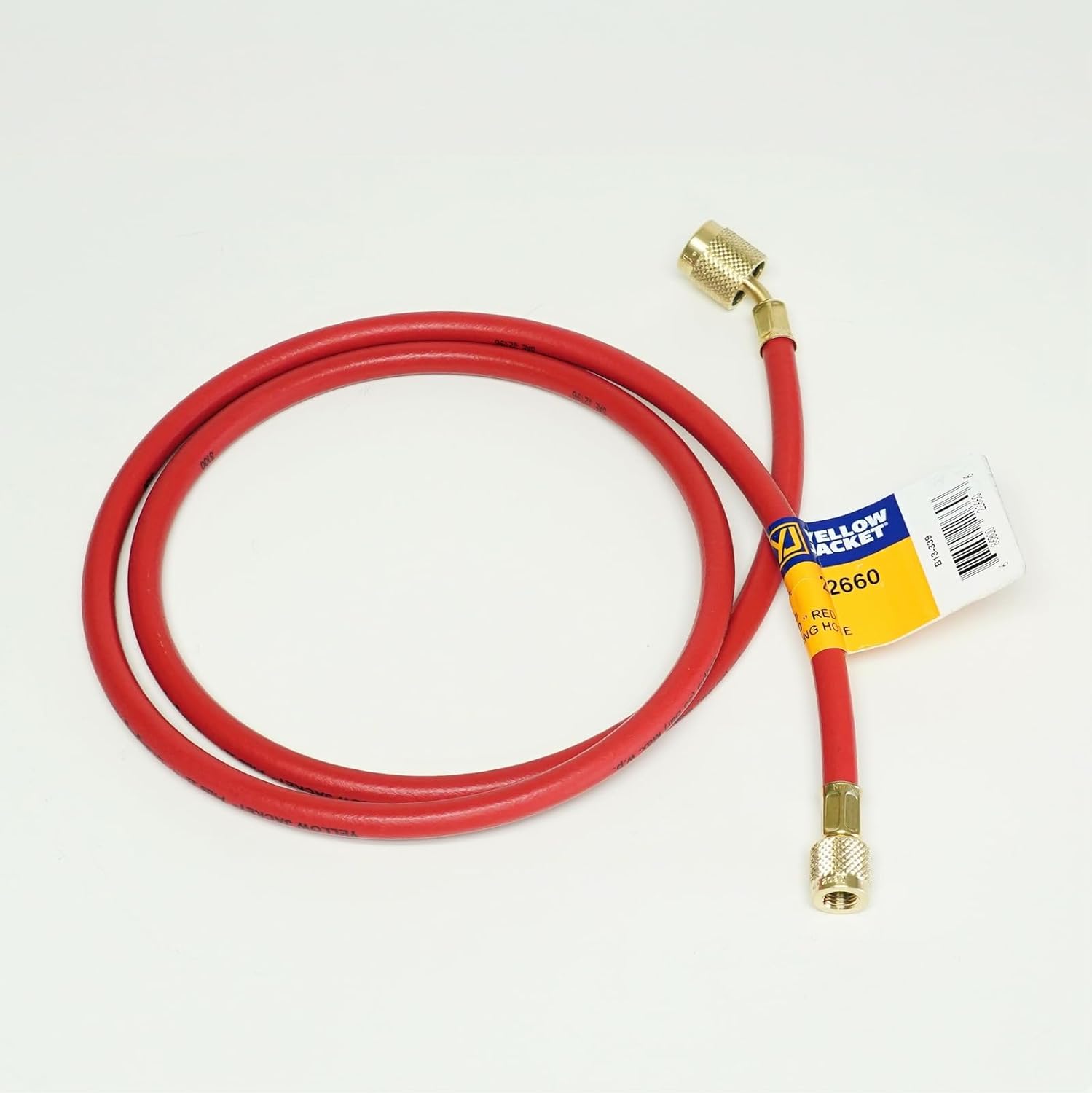 Yellow Jacket 22660 PLUS II 1/4" Red HVAC Charging Hose 60" with Anti-Back Flow