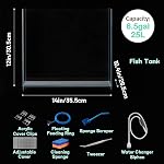LAQUAL 6.5 Gallon Ultra Clear Glass Fish Tank, Rimless Low Iron Aquarium for Betta/Nano/Goldfish/Snail/Shrimp, Fish Tank & Cover Set & Feeding Ring & Cleaning Tools