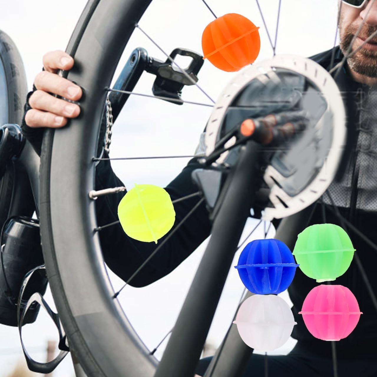 YARNOW 61Pcs Bike Wheel Spoke Charms Plastic Spoke Decorations