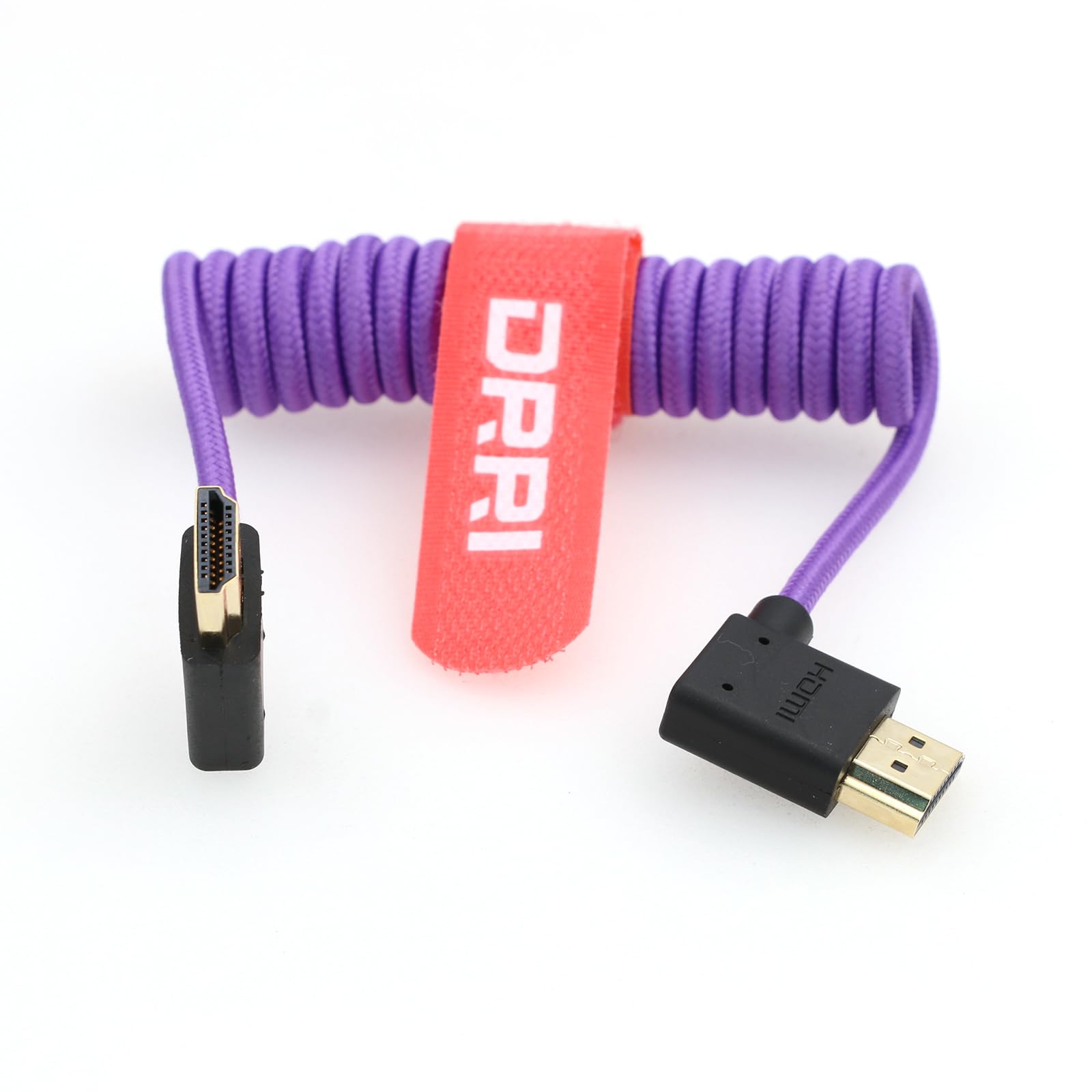 DRRI 8K HDMI to HDMI 2.1 Ultra High-Speed Braided Coiled Cable for Sony A7III a7s3, Atomos Ninja V (Left HDMI-Right HDMI - Image 2