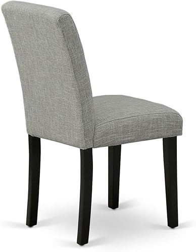 Miniatura 5 de East West Furniture ABP1T06 Parson Shitake - Juego de 2 sillas tapizadas de tela de lino, color negro