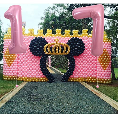 Image of TONIFUL 40 inch Inch Light Pink Large Numbers Balloons 0-9, Number 7 Digital, Pink Foil Mylar Big Number Pastel Balloons for Birthday Party Anniversary Supplies Decorations