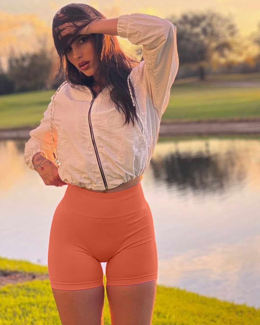 Unthewe Womens Workout Seamless Scrunch Butt Lifting Shorts High Waisted Tummy Control Gym Yoga Shorts - Image 6