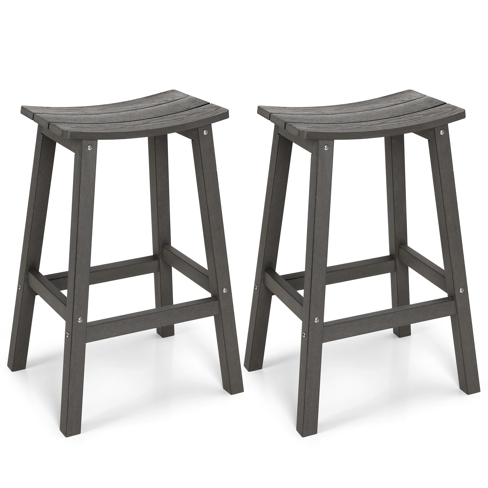 Weatherproof Bar Stools Set of 2, 28" Height Outdoor Bar Stools