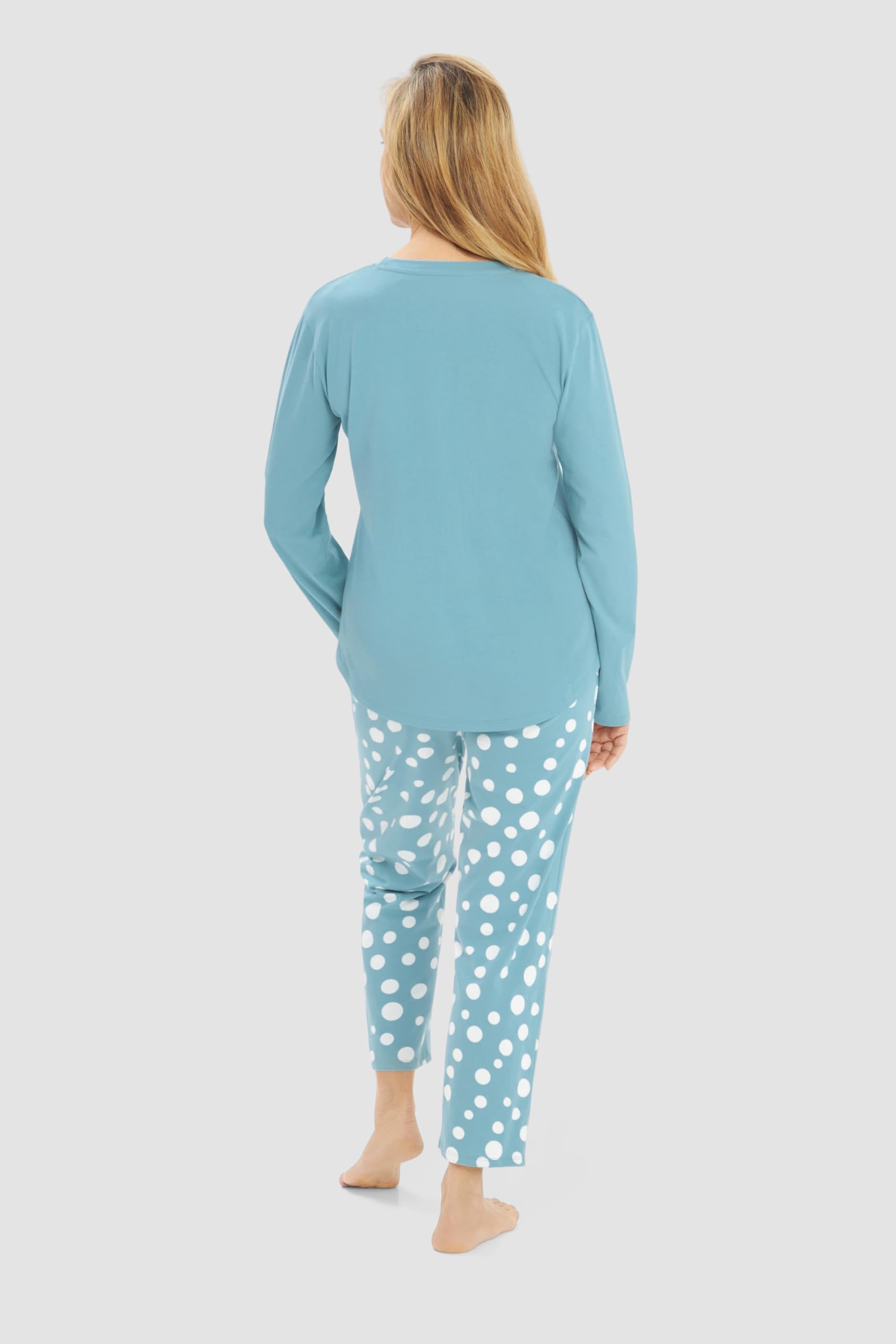 Rösch Pyjama mit Tupfendruck Mintgrün 100% Baumwolle 1253620