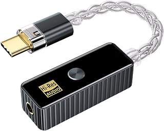 Greabuy Amplificador de auriculares USB C tipo C pequeño de 3,5 mm, auditivo sin pérdidas, alta resolución para teléfonos inteligentes y PC
