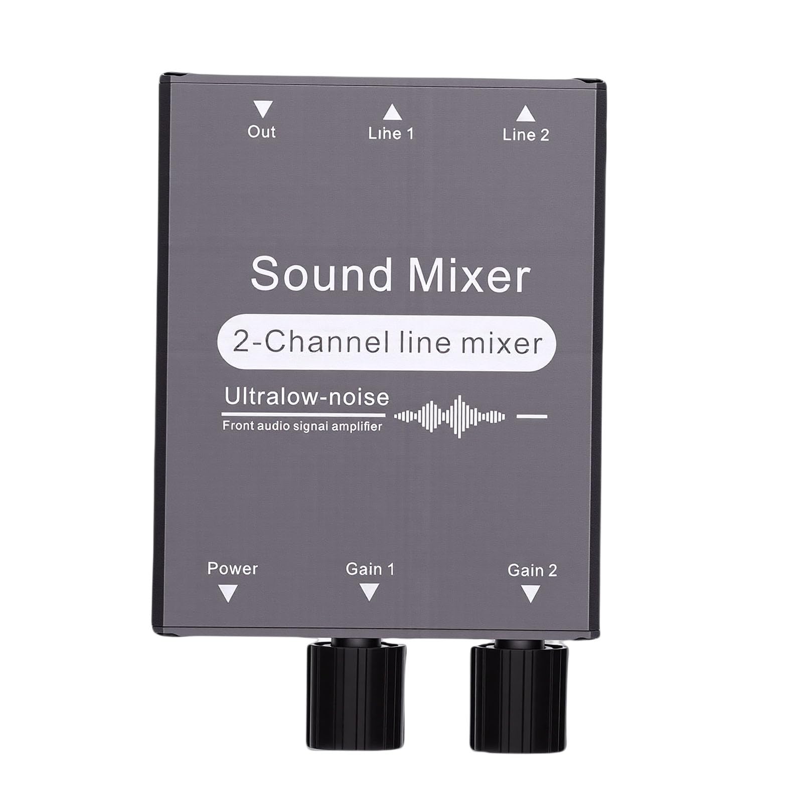Table de Mixage Audio Stéréo 2 Canaux (2 Entrées/1 sortie), Double Contrôle du Volume (prise Jack 3,5 mm), Boîtier en Alliage D'aluminium, Compatible avec Ordinateurs, Casques