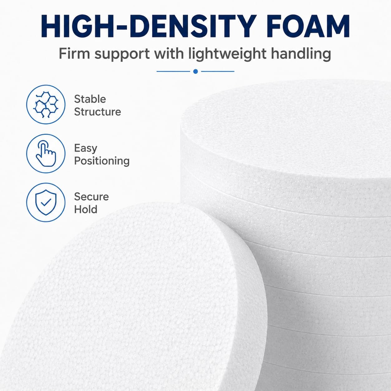 12 Pcs Craft Foam Circles, 8 x 1 in High Density Round Foam Discs for DIY
