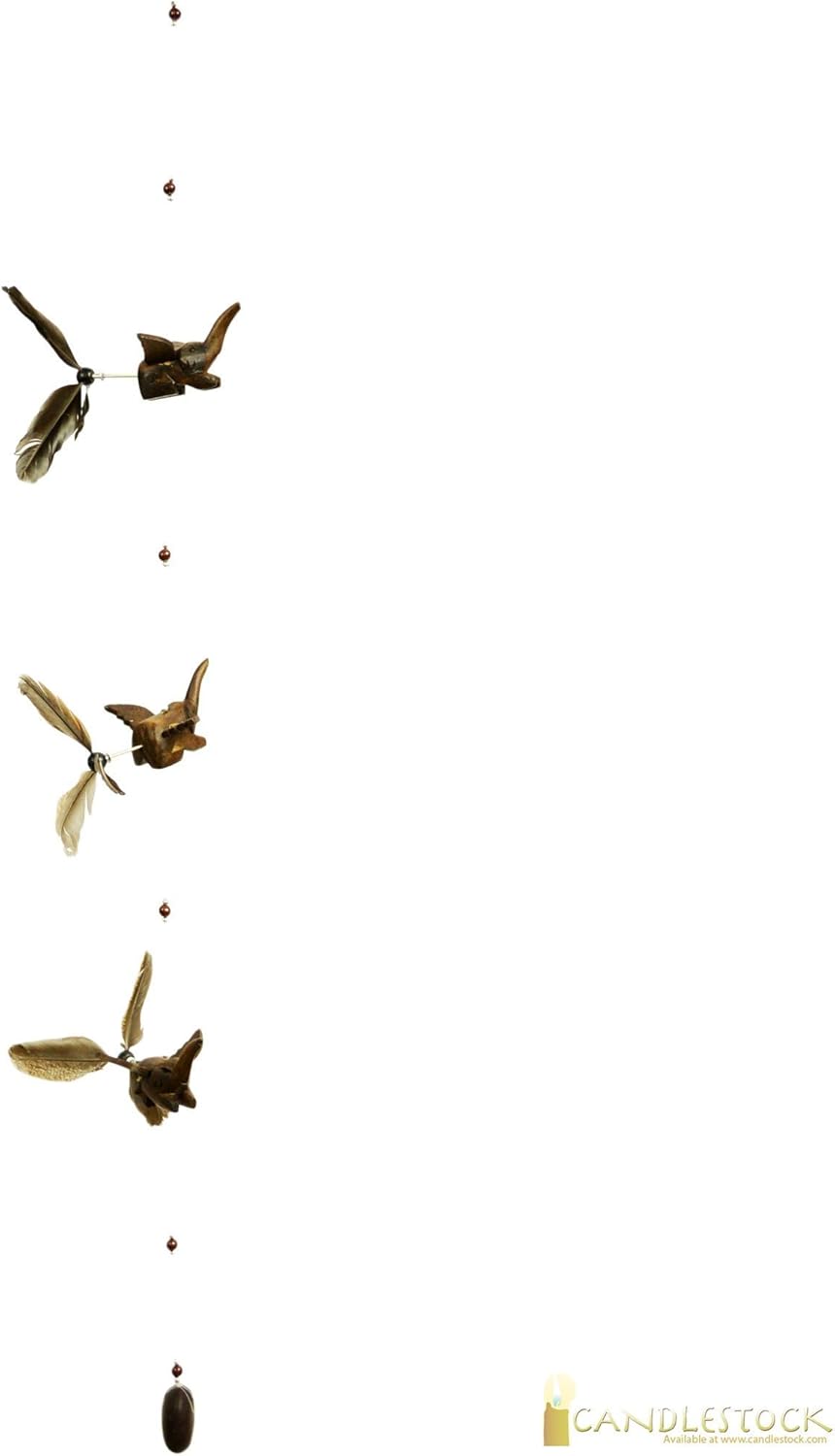 Candlestock Handmade Wooden Animal Hanging Wind Spinners - Elephant