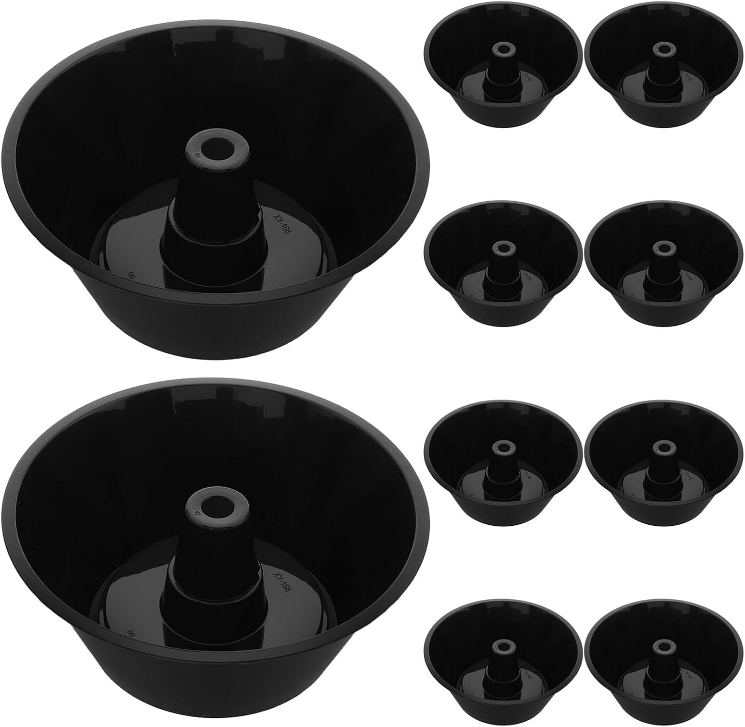 10pcs 700ml Black Popcorn Cups and Snack Bowls Reusable Plastic Popcorn Holders for Party Snacks Chips and Drinks Compatible with 90/95mm Diameter Cups