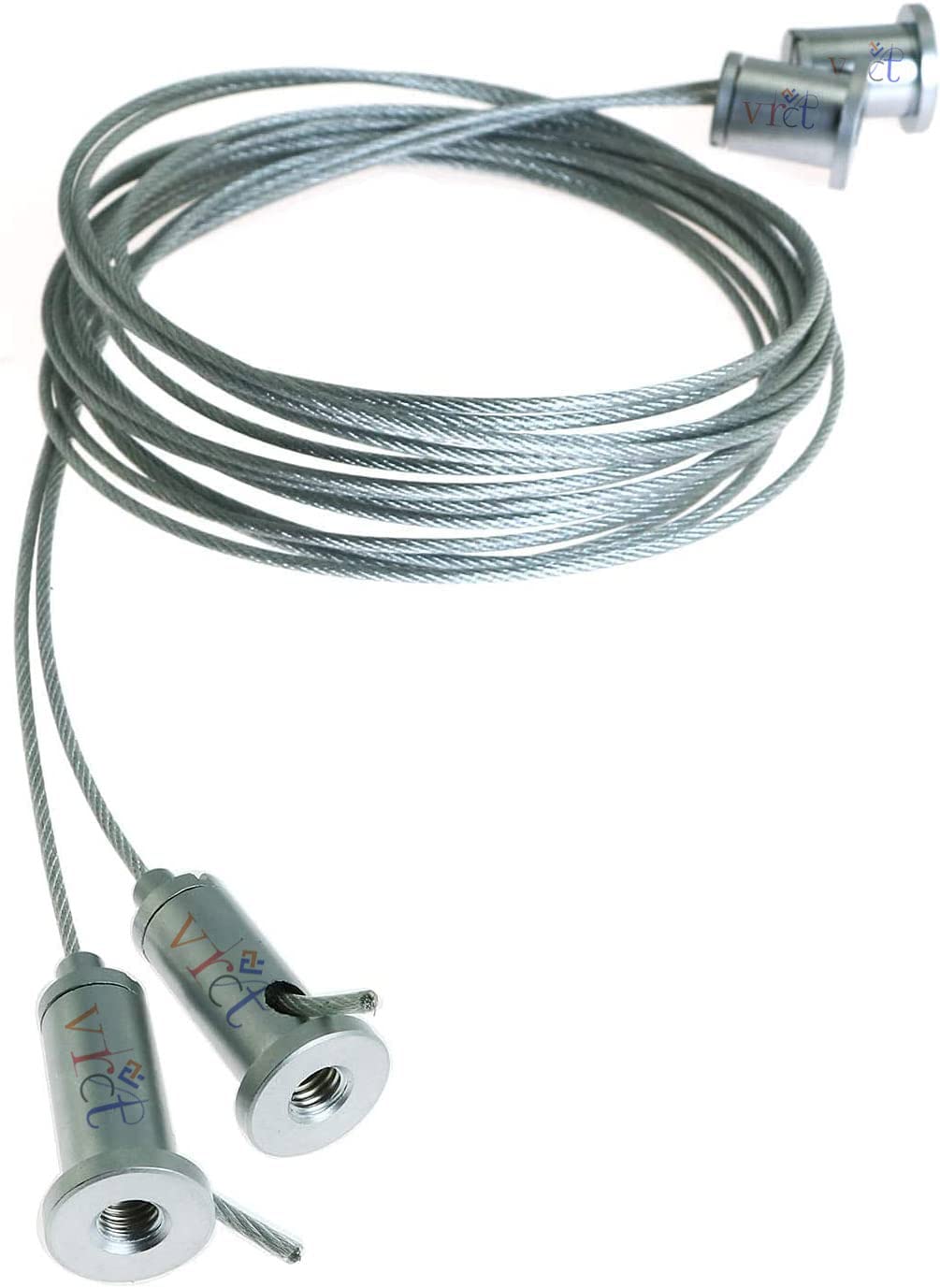 VRCT 2PCS 1 Meter Clutch Wire & Screw Suspension Hanging Mounting Kit/Adjustable Pearl Chrome Stainless Steel Suspension Wire Cables Hanging Chains for Restaurant Shop Home Lights - Image 2 thumbnail