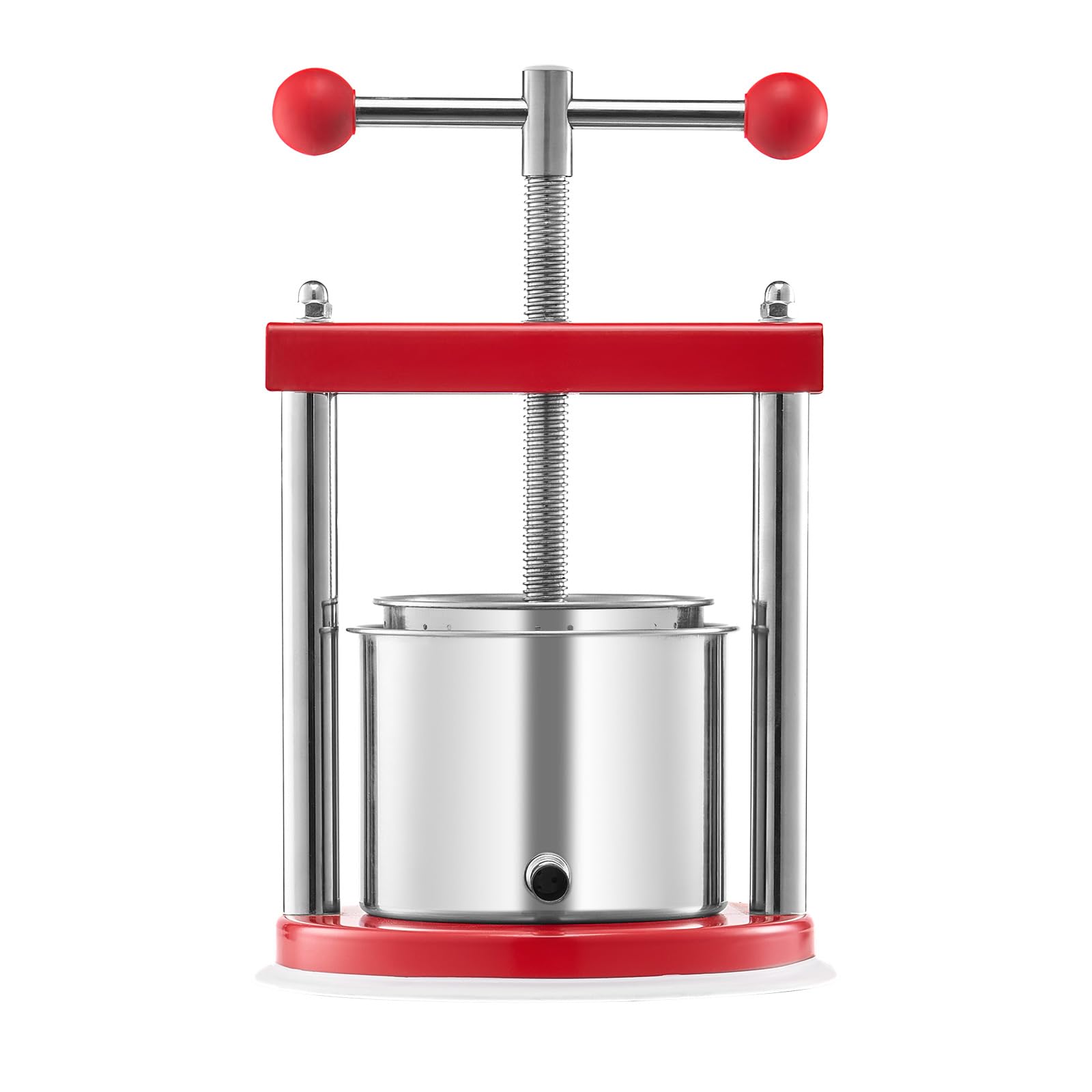 VEVOR Pressa Manuale per Vino di Frutta Cesto in Acciaio Inox 1,65L con Manico, Spremiagrumi Manuale per Bevande Alcoliche Pressa per Sidro, Mela, UVA, Tintura, Miele, Olio d'Oliva Cucina, Casa