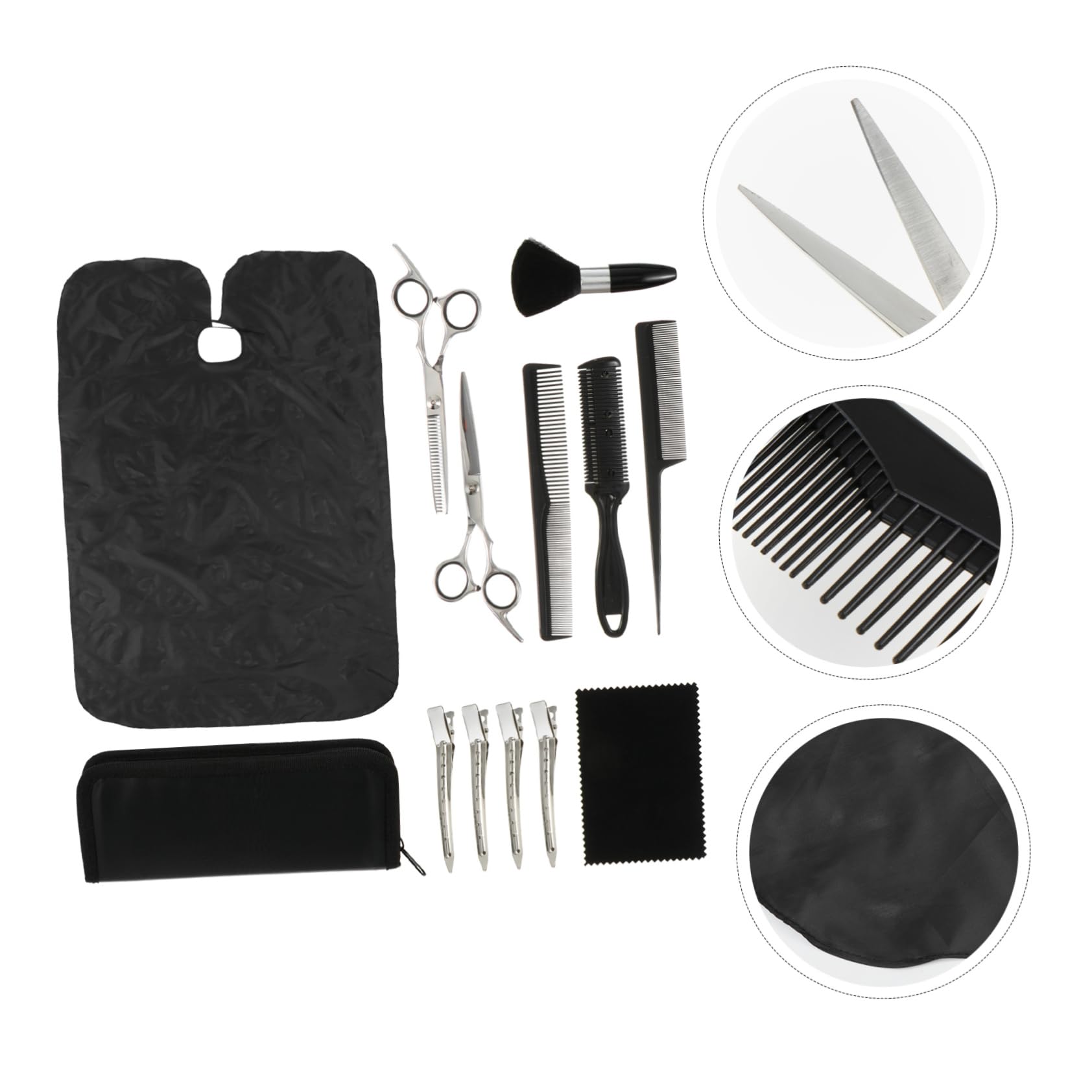DOITOOL Ciseaux de Coiffure avec Peigne Plat pour Cheveux Clairsemés Matériel de Coiffure pour Salon et Débutants