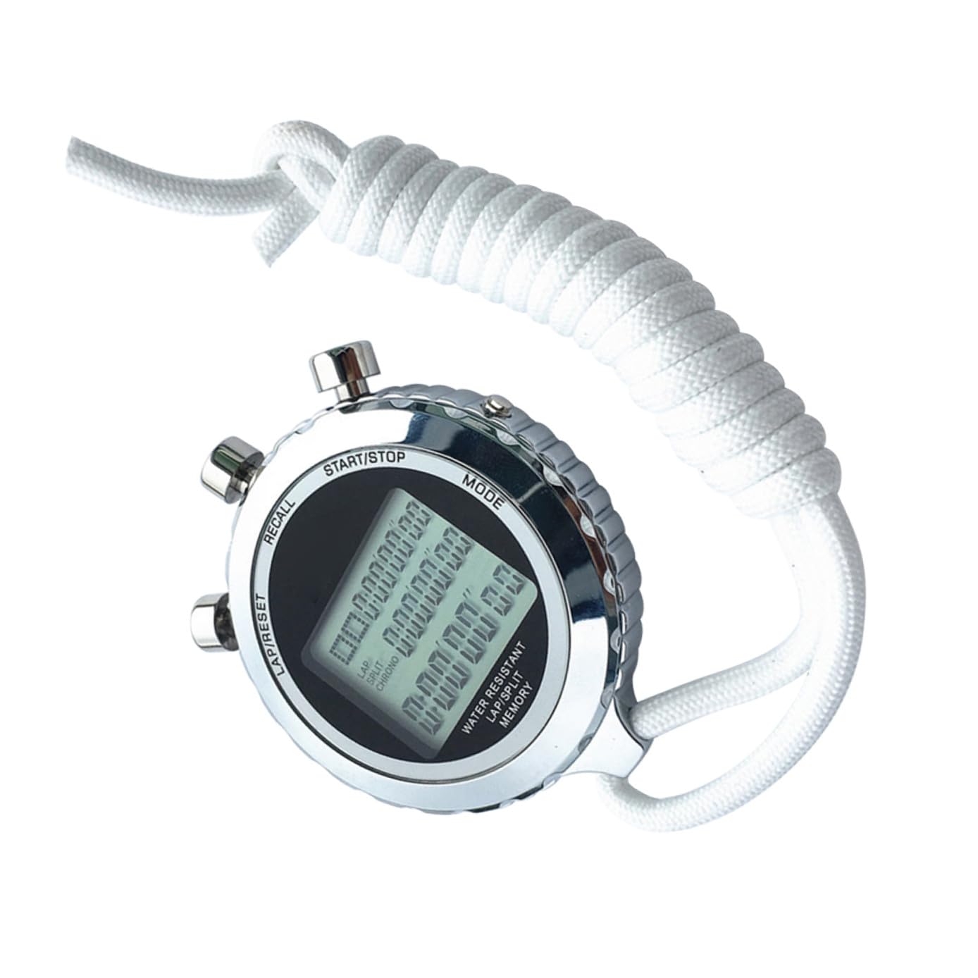 Zerodeko Cronómetro Digital Portátil con Pantalla LCD Temporizador Electrónico para Entrenamiento Deportivo 30 Pistas con Correa Metálica Contador de Cronógrafo Profesional para