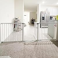Vista 1 de (85-100 pulgadas de ancho) Puerta grande para bebés para escaleras, puertas, puerta de bebé extra ancha para interiores, metal, puertas de perro