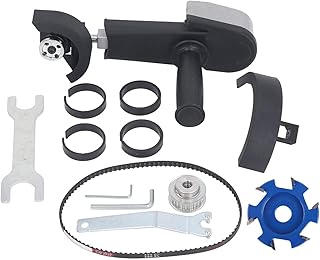 Angle Grinder to Carving Machine Converter Kit Adjustable Power Tool Adapter for Engraving, Slotting Woodworking Includes 6 Tooth Chisel Grinding Head ﻿