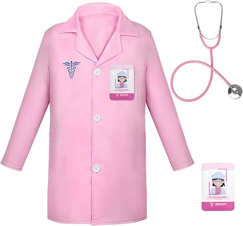Miniatura 8 de Kit de médico de juguete para niños de 3 a 5 años, disfraz médico para niños con estetoscopio real, regalo de juego de simulación para fiesta de