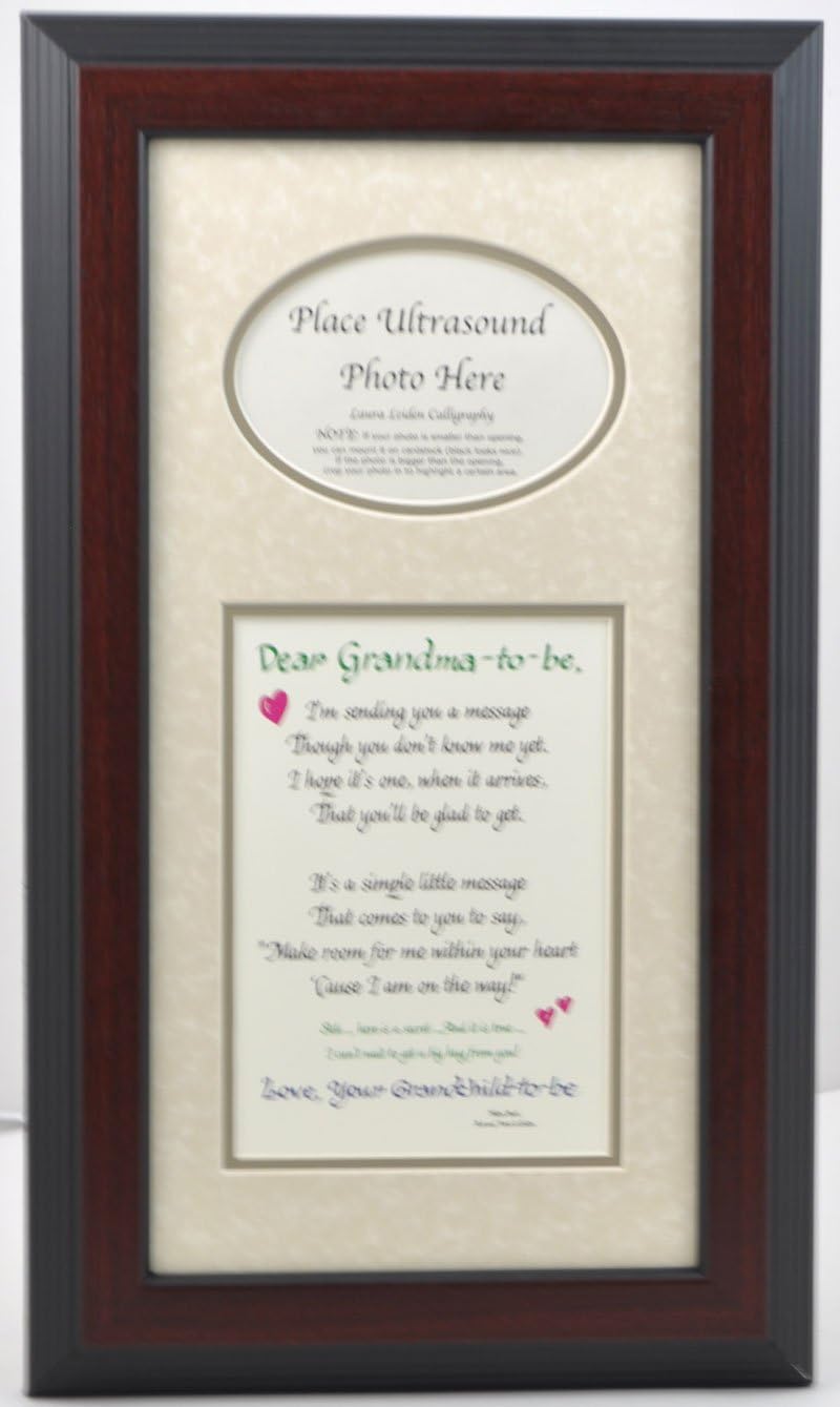 Grandma to Be Ultrasound Picture Frame 7x14 Sonogram Gift