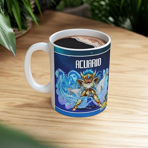 Miniatura 3 de Acuario, Los Caballeros del Zodiaco, Taza de Cerámica 11Oz