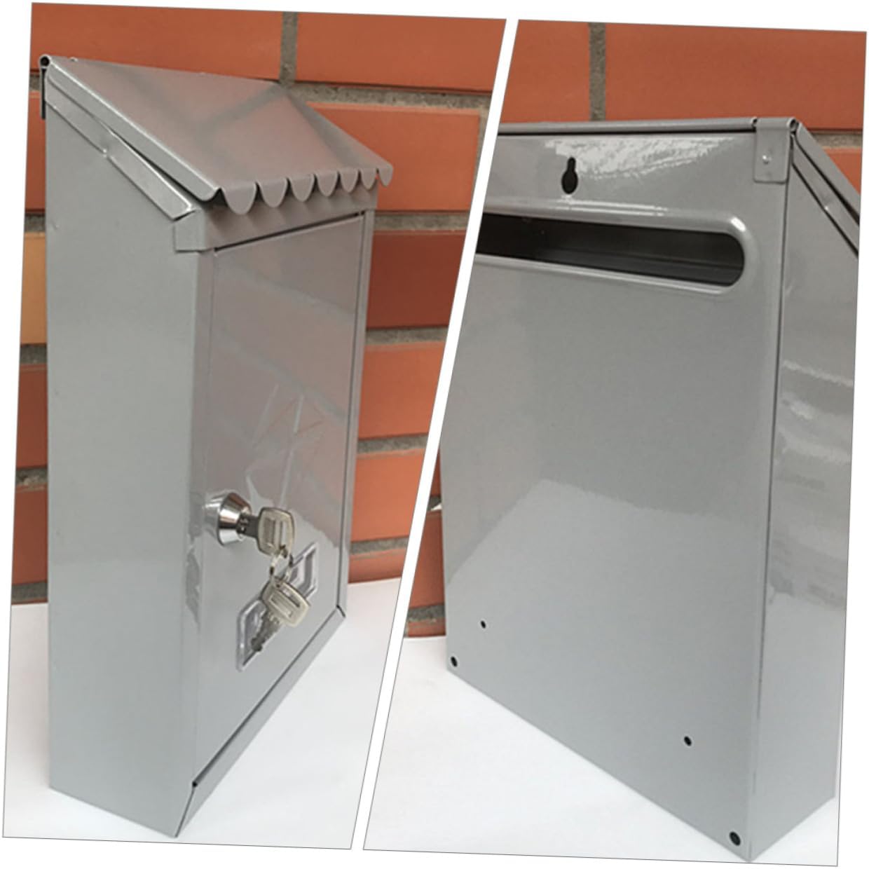 Gadpiparty Wall-Mount Mailbox Vintage Tinplate Letter Box Lock Weatherproof Design for Outdoor Use Sturdy and Practical Storage for Home Office