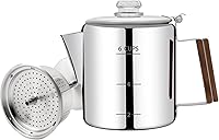 Vista 13 de Cafetera Percoladora Sin Revestimiento de 12 Tazas Olla de Café de Acero Inoxidable 304 Olla Moka para Estufa Cafetera Espresso Italiana Greca