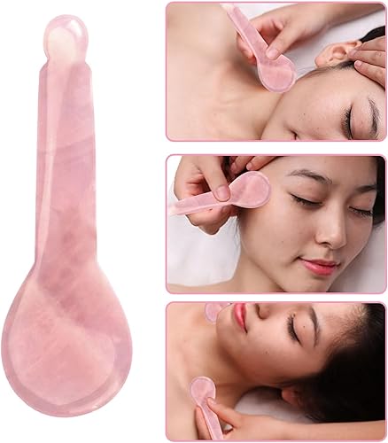 Miniatura 3 de Herramientas de masaje de raspado de Gua Sha de cuarzo rosa,Masaje Varita Acupuntura Terapia Stick Point Tratamiento