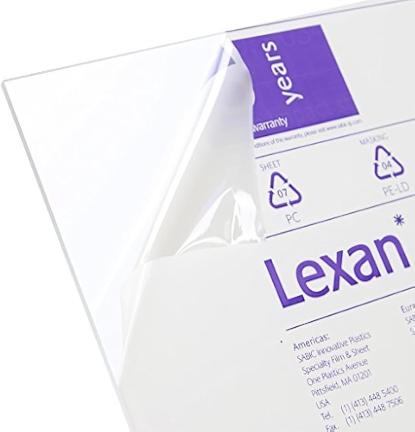 Lexan Sheet - Polycarbonate - .236" - 1/4" Thick, Clear, 12" x 12" Nominal