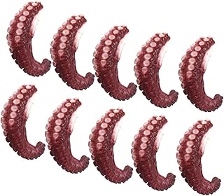 SHOWERORO 10 Peças Garra De Polvo Simulada Decoração De Tentáculo De Polvo Modelo De Polvo Japonês Polvo Falso Peças De Plástico Decoração Japonesa Polvo Brinquedo Infantil Amostra De