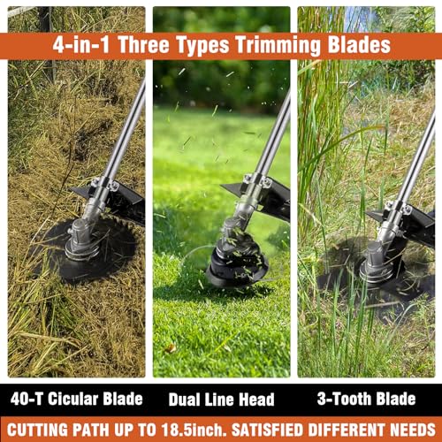 COOCHEER 58cc Gas Weed Eater 4 in 1 Gas Powered Weed Wacker 18.5