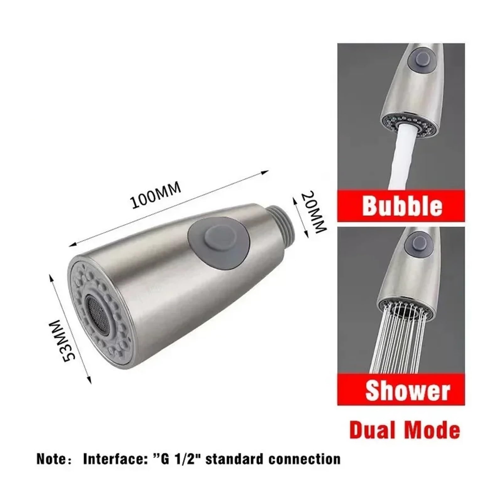 Ugello di ricambio universale ad alta pressione per rubinetto della cucina estraibile per lavello del bagno, finitura nera, argento oro (SL-22)
