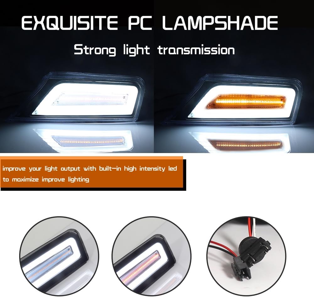 For 2008 2009 2010 2011 2012 J-eep Liberty Front Parking turn signal lights Clear Lens Amber/White 57010124AA-PFM, 57010125AA-PFM，‎CH2520145, CH2521145