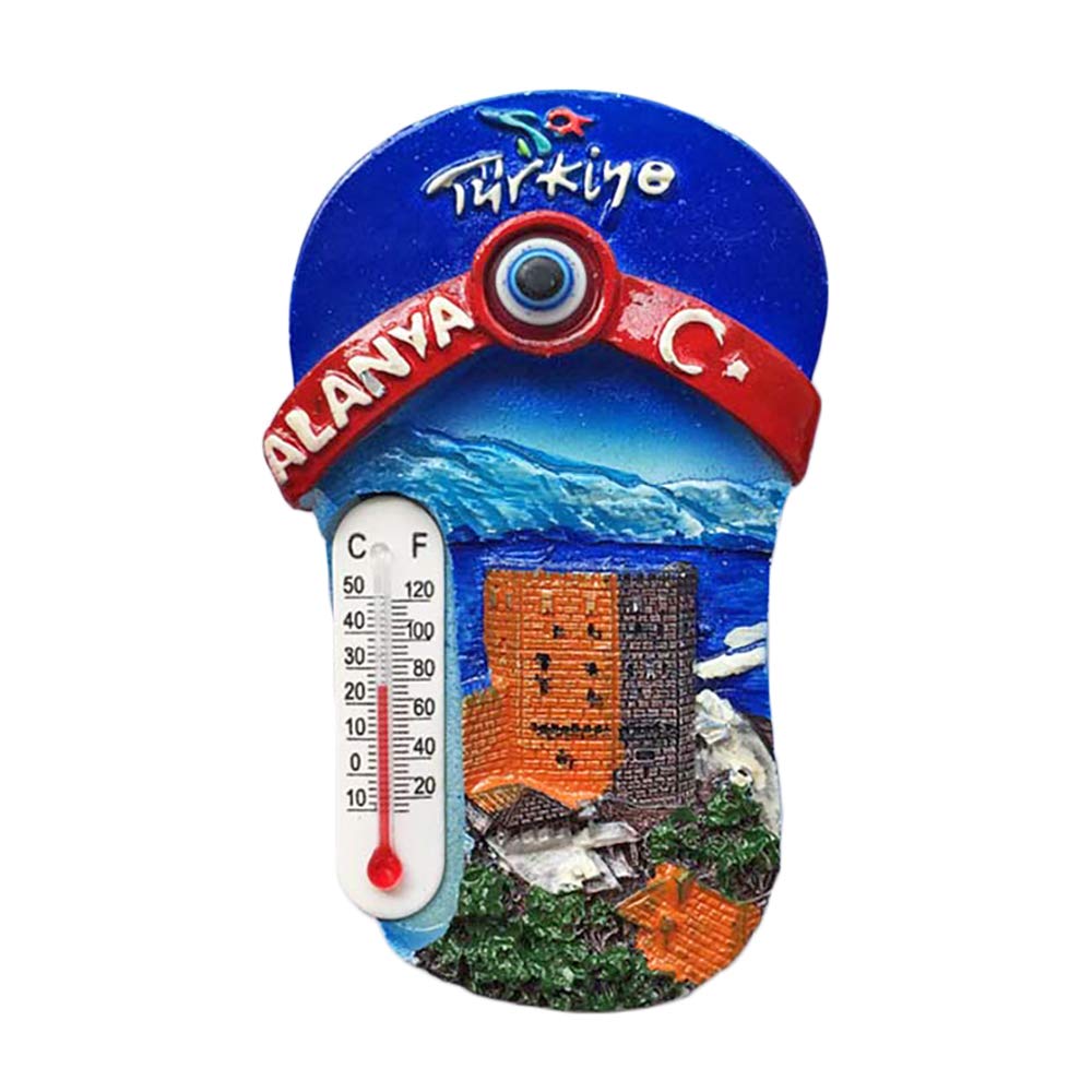 Wedarego Red Alanya Turkey 3D Slipper Refrigerator Magnet Travel Sticker Souvenirs Thermometer,Home & Kitchen Decoration Turkey Fridge Magnet From China