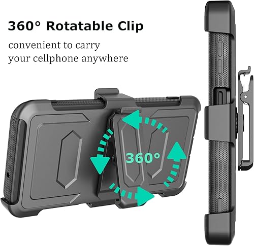 Miniatura 4 de Takfox Funda para Galaxy A14 5G, para Samsung A14 5G, protector de pantalla integrado con soporte para cinturón, funda de cuerpo completo, grado