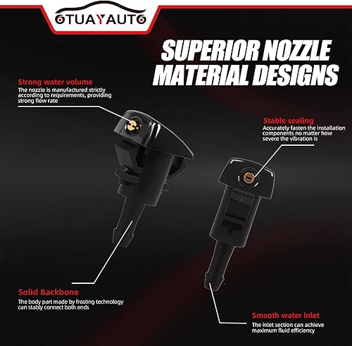 Miniatura 4 de OTUAYAUTO Boquillas ajustables para limpiaparabrisas de repuesto para Dodge Caliber, Journey  Jeep Grand Cherokee, Compass  Kit de chorro de