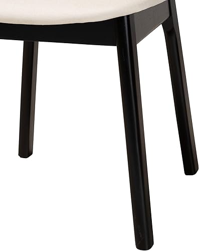 Miniatura 7 de Baxton Studio Darrion - Juego de 2 sillas de comedor, color cremanegromarrón claro