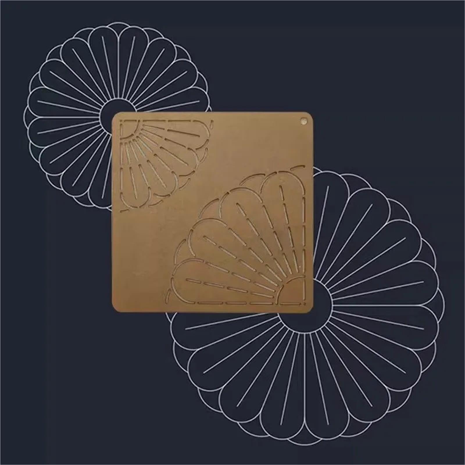 Plantilla De Plantilla Sashiko En Forma De Abanico | For bordado de tela, tallado DIY