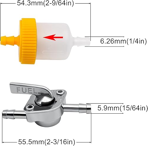 Miniatura 3 de Kit de manguera de línea de combustible 316 para scooters, ATV, motos de cross, mini bicicletas y karts con abrazaderas de gas 316, válvula y filtros