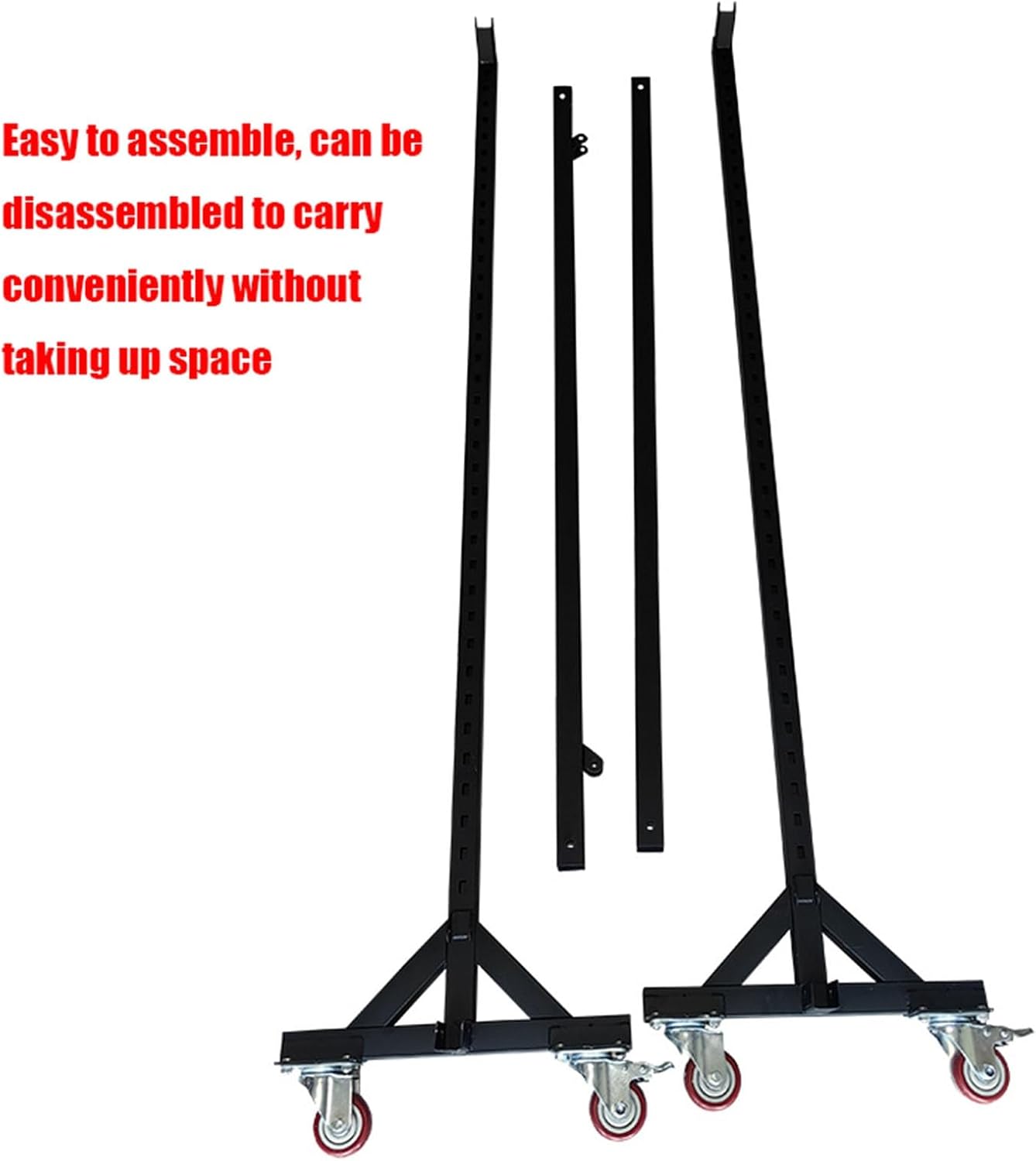 Heavy Duty Adjustable Fabric Roll Storage Rack with Lockable Wheels – 5 Rod Organizer for Vinyl, Leather, Window Film & Wallpaper Rolls – Movable Steel Design